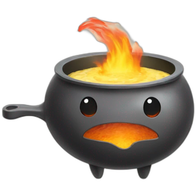calcifer from howl's moving castle eat scrambled eggs emoji