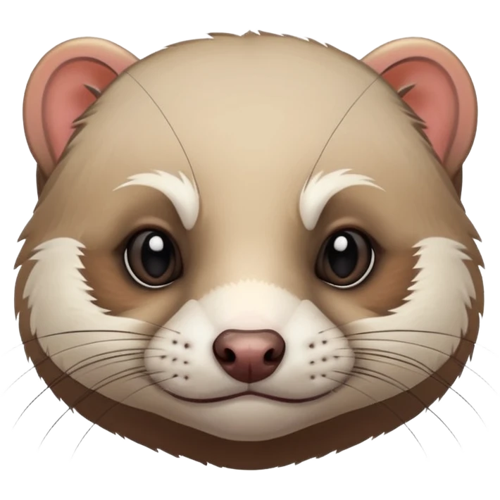 ruda fretka z siwym odrostem emoji