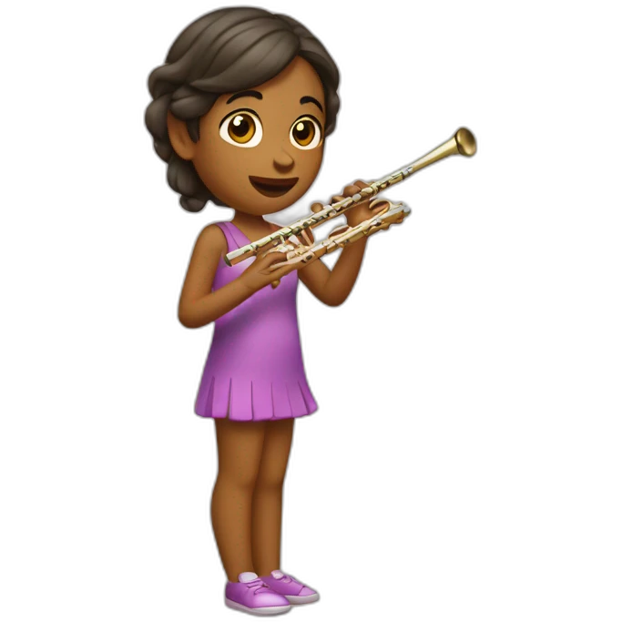 Fille  qui joue flute emoji
