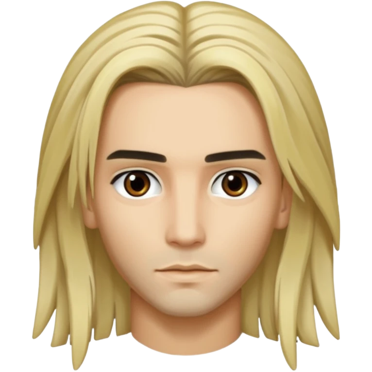 Bill Kaulitz with blonde long hair, brown eyes emoji