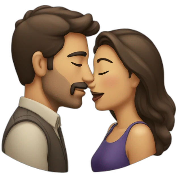 Hombre y mujer besos emoji