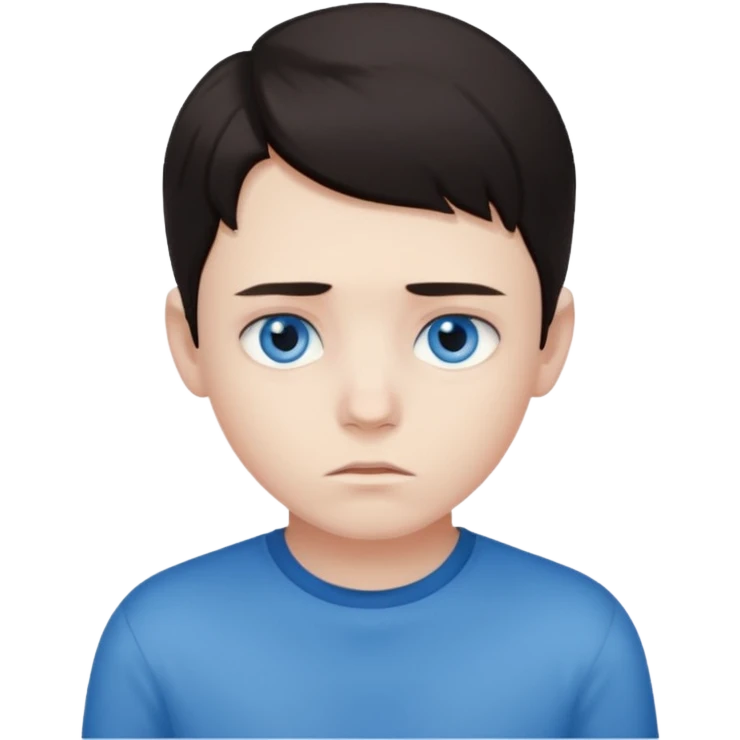 Lonely darck young boy emoji