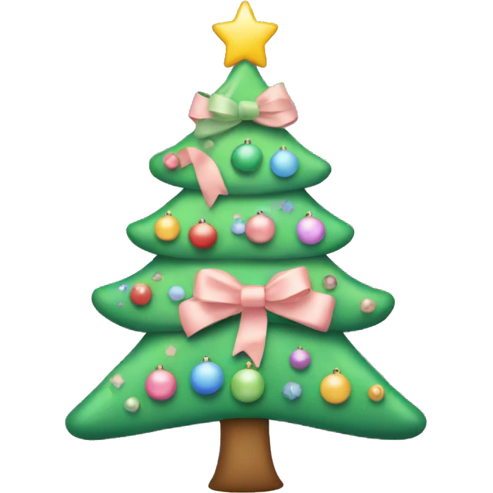 Christmas tree with pastel bows emoji