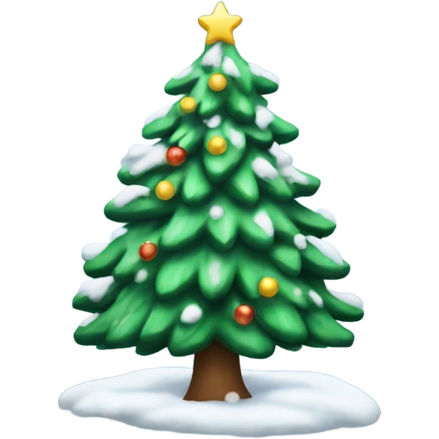Snowy christmas tree emoji