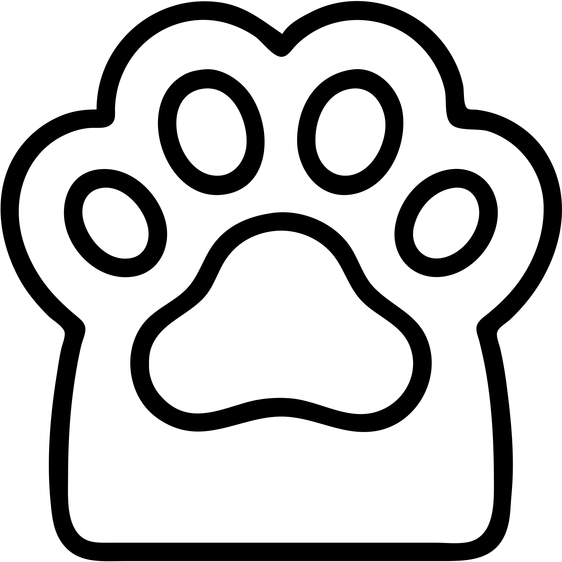 fluffy cat paw, outlined icon style, black lines, no fill, modern and simple emoji