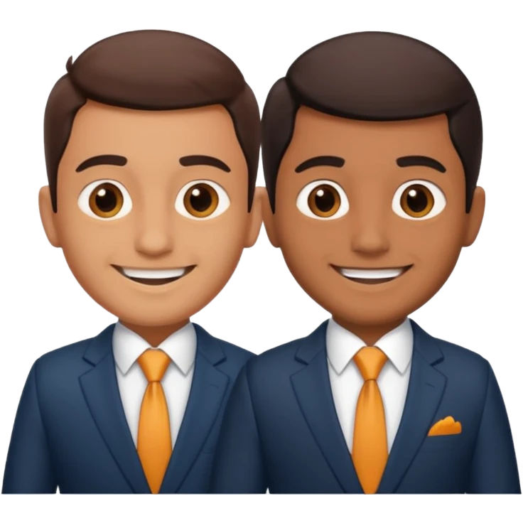 two same look brother both busnessmen indian look emoji