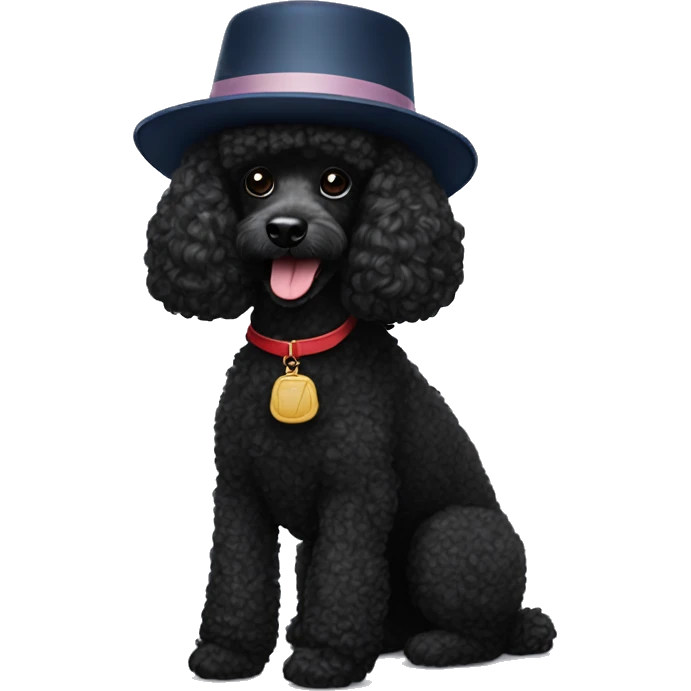 black poodle with a NY hat emoji
