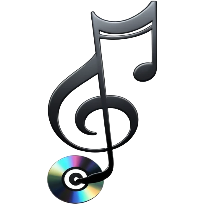 music note with a music disc emoji