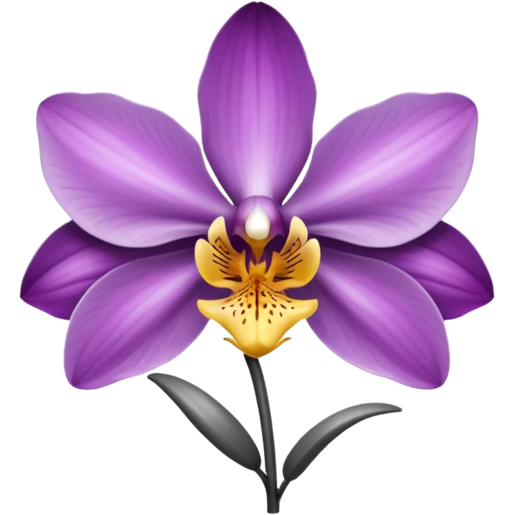 metallic chrome gray orchid emoji