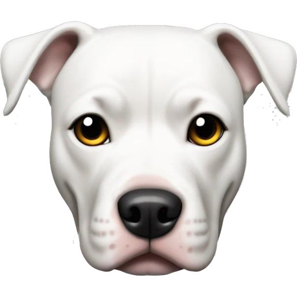 White pitbull with black ears emoji