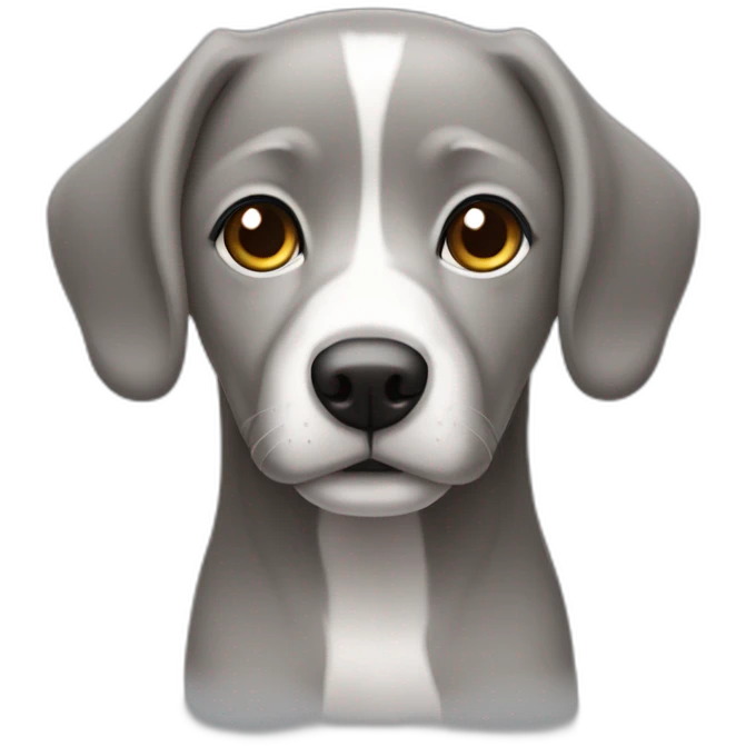Perrita color gris es rizada tiene los ojos café emoji