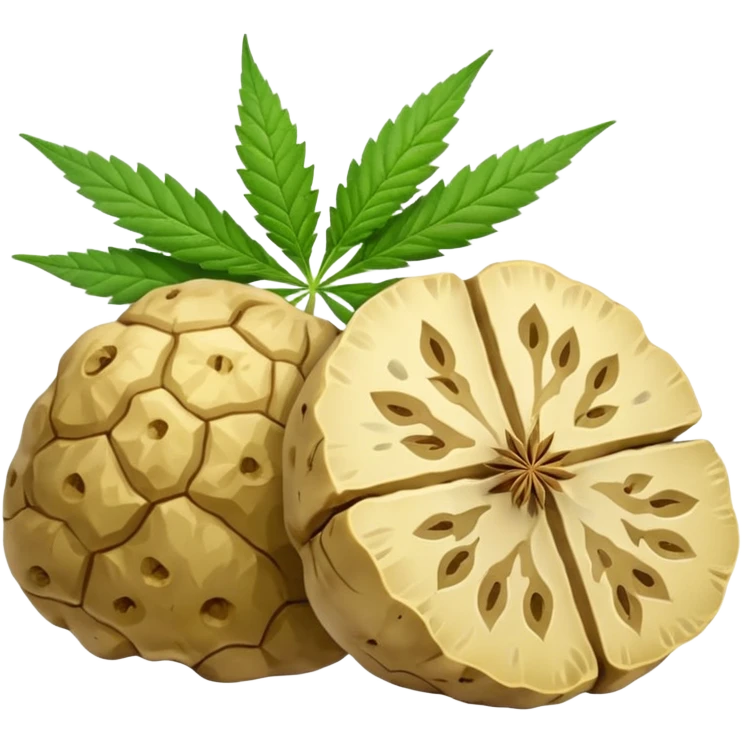 slices of white truffle with cannabis leaf emoji