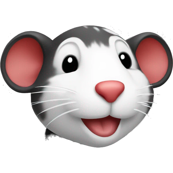 black and white and red rat show heart emoji