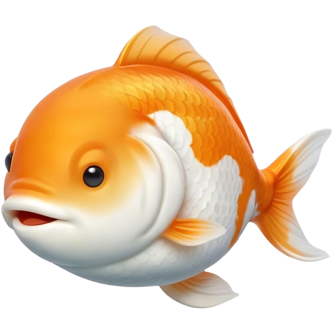 Meme-Worthy Cute Sleeping Orange and White Goldfish Portrait Emoji, Head resting peacefully with a contented smile, showcasing a streamlined, graceful body with a luxuriously soft blend of orange and white, eyes closed in a serene, floating nap, Simplified yet hilariously adorable features, highly detailed, glowing with a soft, drowsy light, high shine, relaxed and utterly lovable, stylized with an air of playful laziness, bright and heartwarming, soft glowing outline, capturing the essence of a comically sleepy goldfish, so meme-worthy it feels like it could instantly become the next viral sensation of adorable slumber! emoji