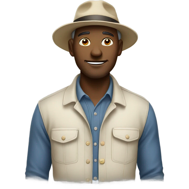 A chill guy with a hat on, hands in his pockets emoji