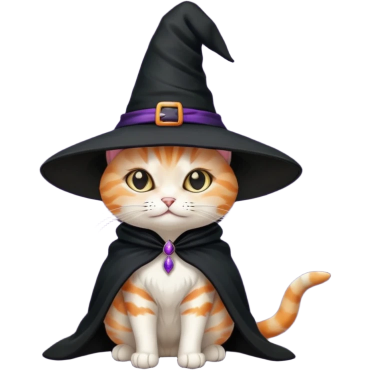 cat in role witch emoji