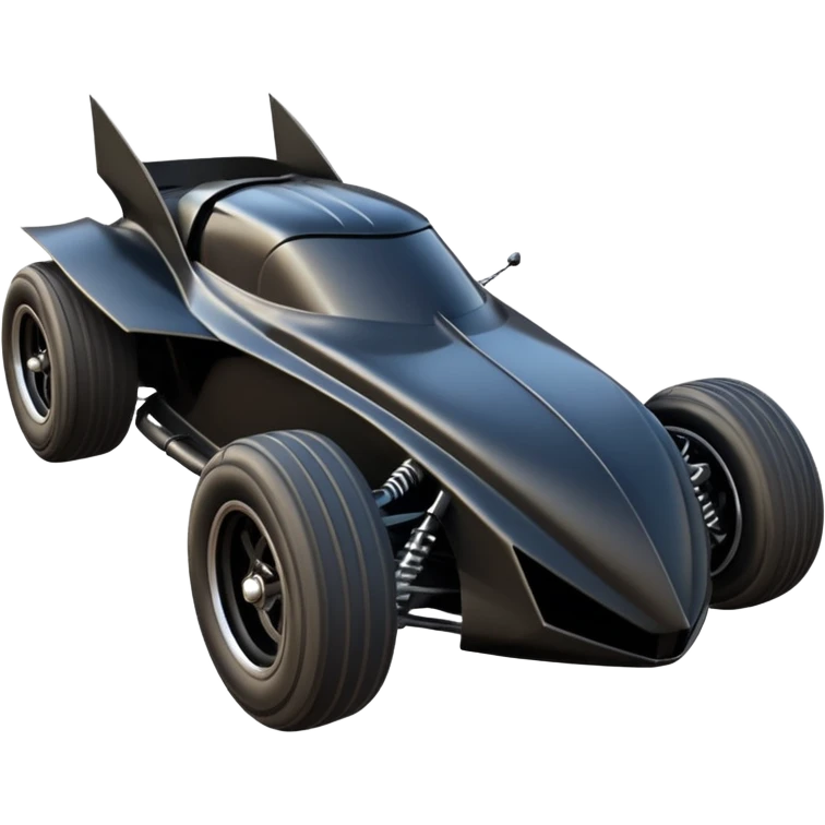  the animated series aerodynamic futuristic Venom Batmobile loosely based on 1936 freightliner school bus (flat long straight organically-shaped mechanical roomy body) stealthy town hot rod desert dirt racing rwd buggy  emoji