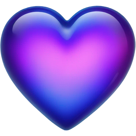 Neon glass cobalt heart  emoji