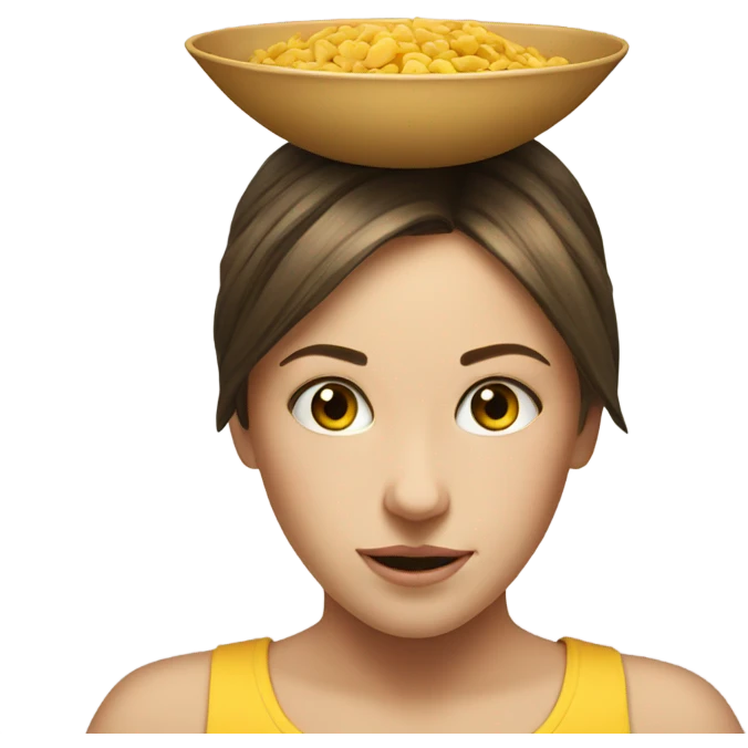 Bowl on girls head emoji