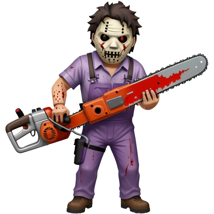 Leatherface with chainsaw emoji