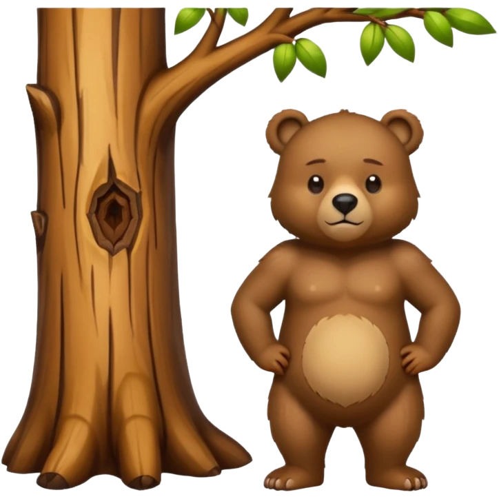 Bear and tree emoji