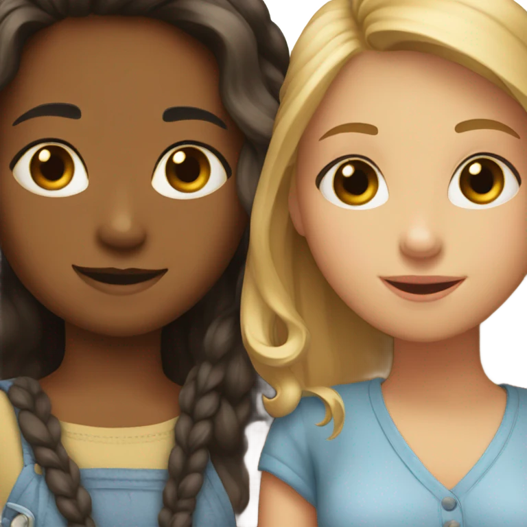 Girl with 2 best friends emoji