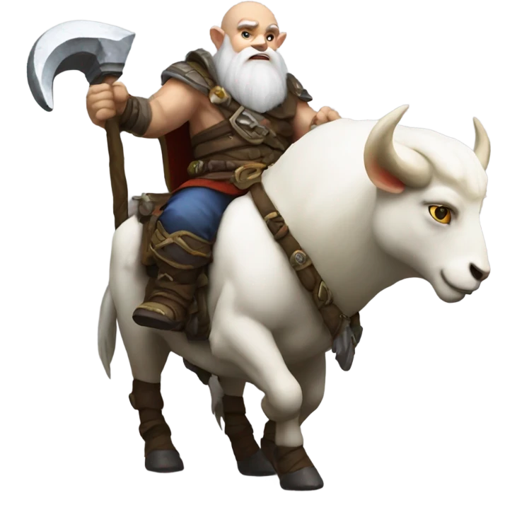 Warcraft dwarf riding a white ram emoji