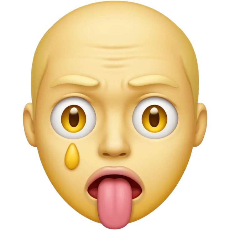 disappointed yellow face tongue emoji