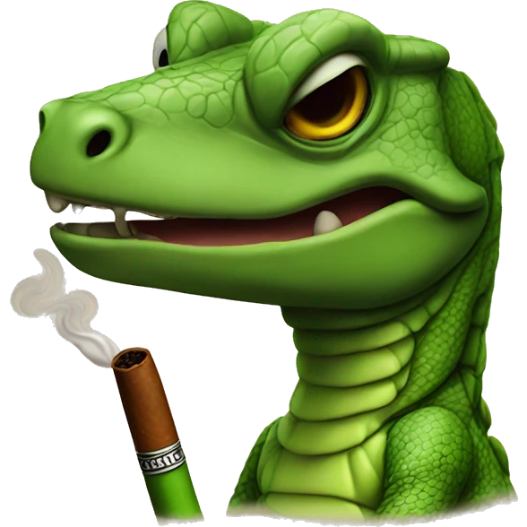 Reptile smoking cigar emoji