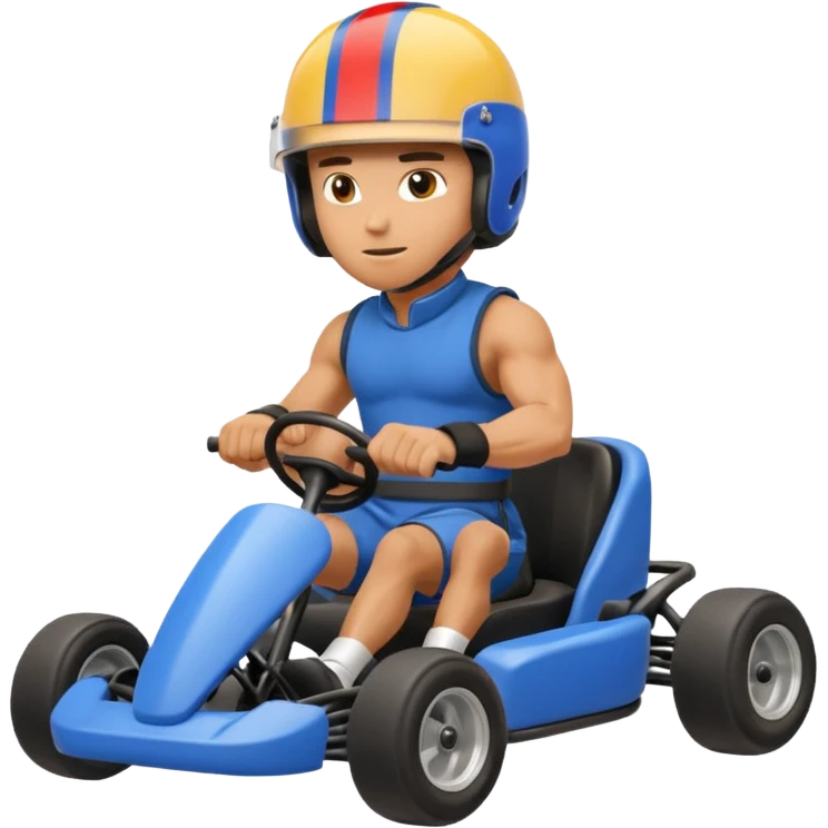 Muscular man in gokart emoji