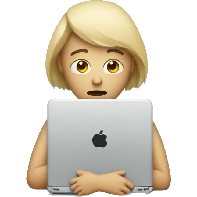 sad person with laptop emoji