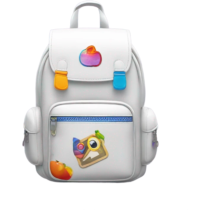 white cute school bag emoji