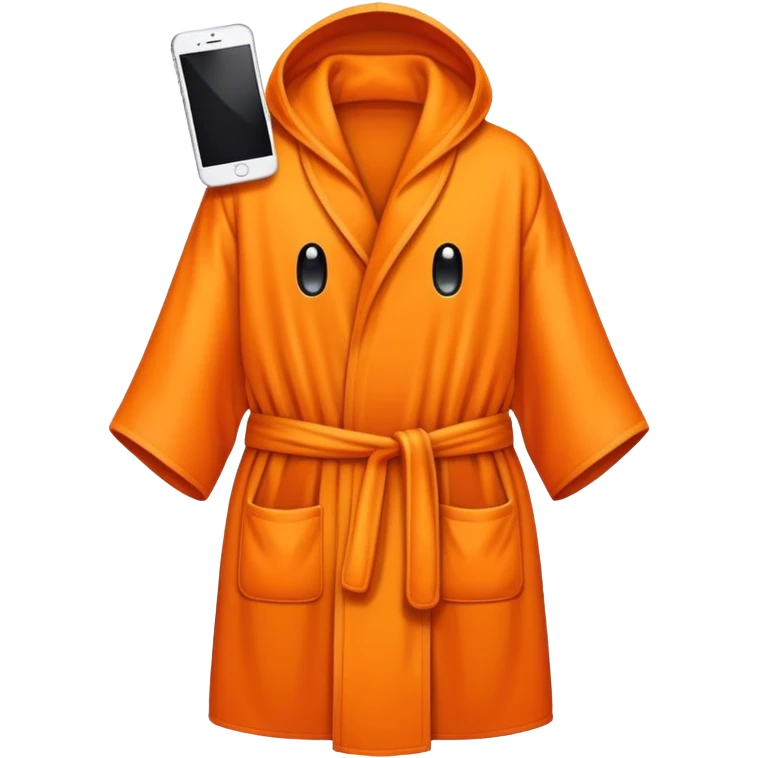 a mobile Phone covered in a orange robe emoji