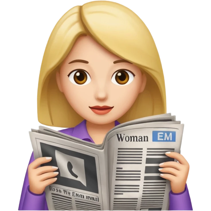 newspaper read woman emoji