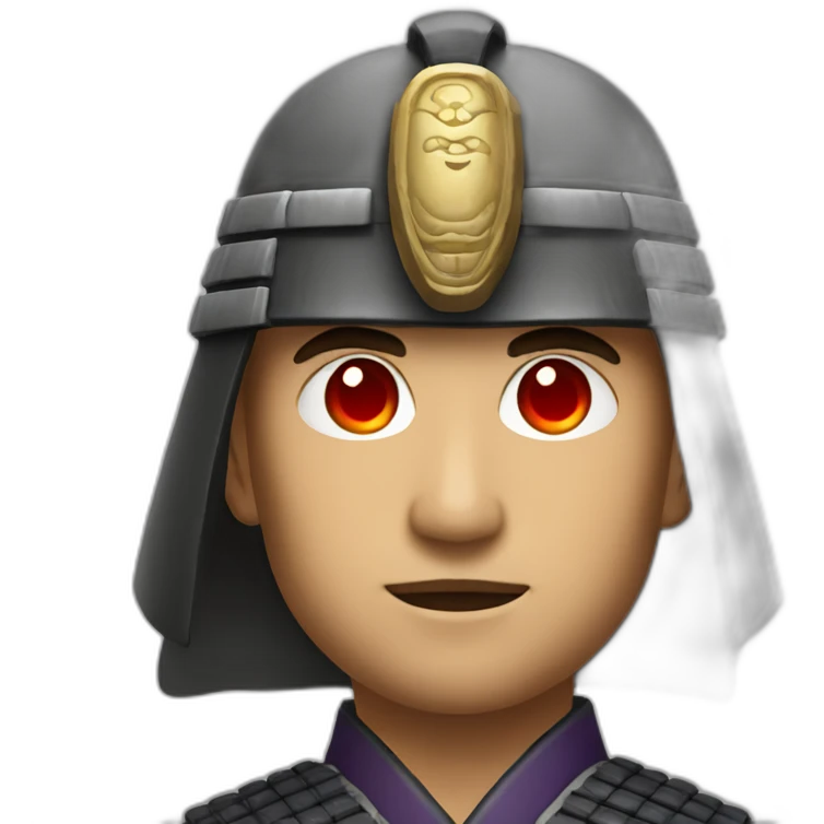 samurai's face has a red circle on his forehead emoji