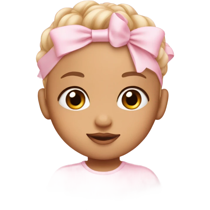 baby pink smiley little bows on head and eyelashes  emoji