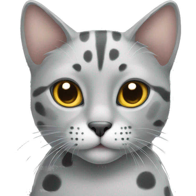 grey cat with spots emoji