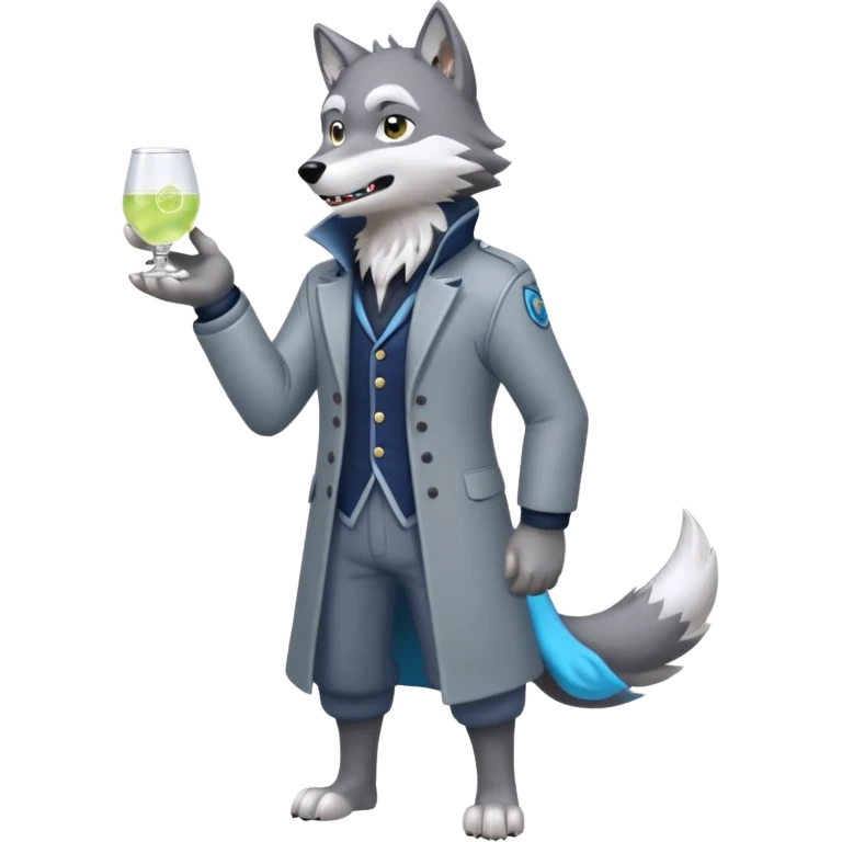 Toony Cartoony Animesque Ginga Nagareboshi Gin/Silver Fang the wolf (full body) emoji