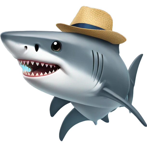 shark wearing hat emoji