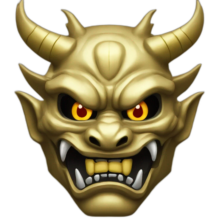 oni tenebre dragon gold japanese mask angry black eyes  emoji