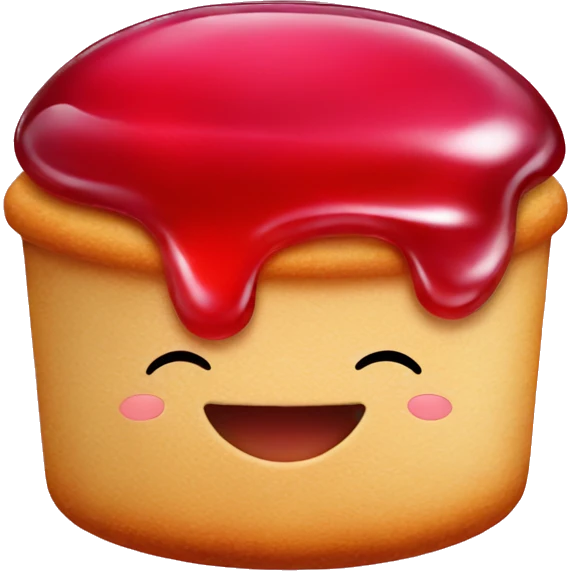 Red jelly jam on a cookie emoji