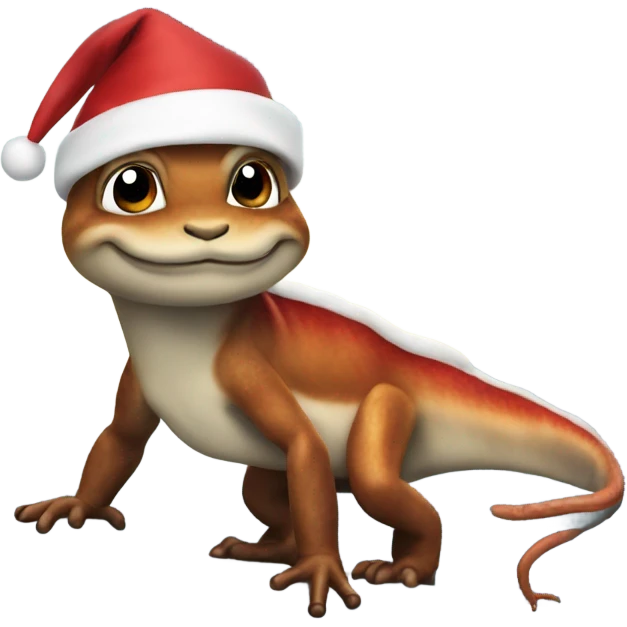 Santa newt on Everest emoji