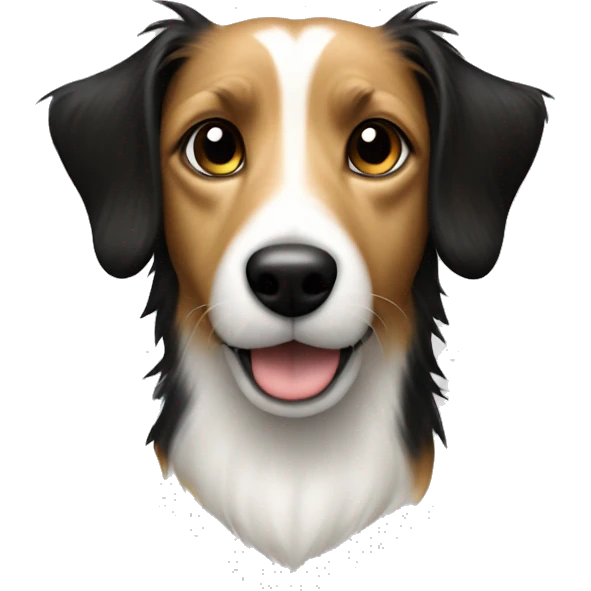Long haired jack Russel dog, tan colour, more black  emoji
