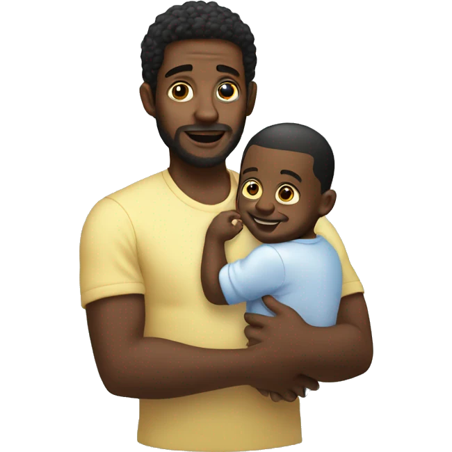 Black man holding baby oil emoji