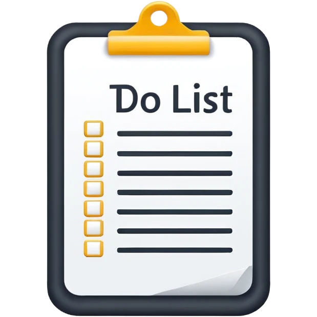 to do list icon. Transparent background emoji