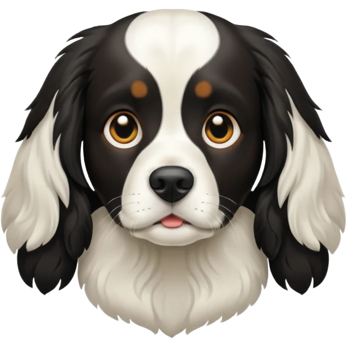 Собака русский кокер спаниель черно-белого цвета emoji