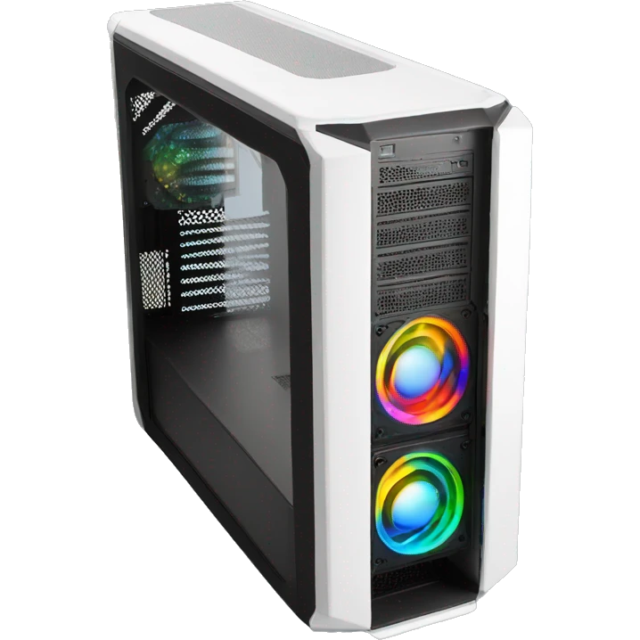 Pc mid-tower case with RGB emoji