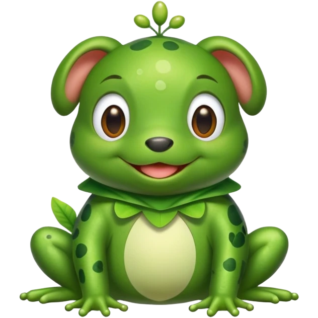 A pup with a frog costume  emoji
