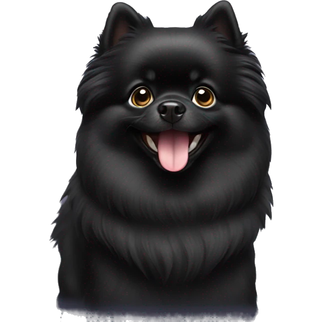 black pomeranian dog happy emoji