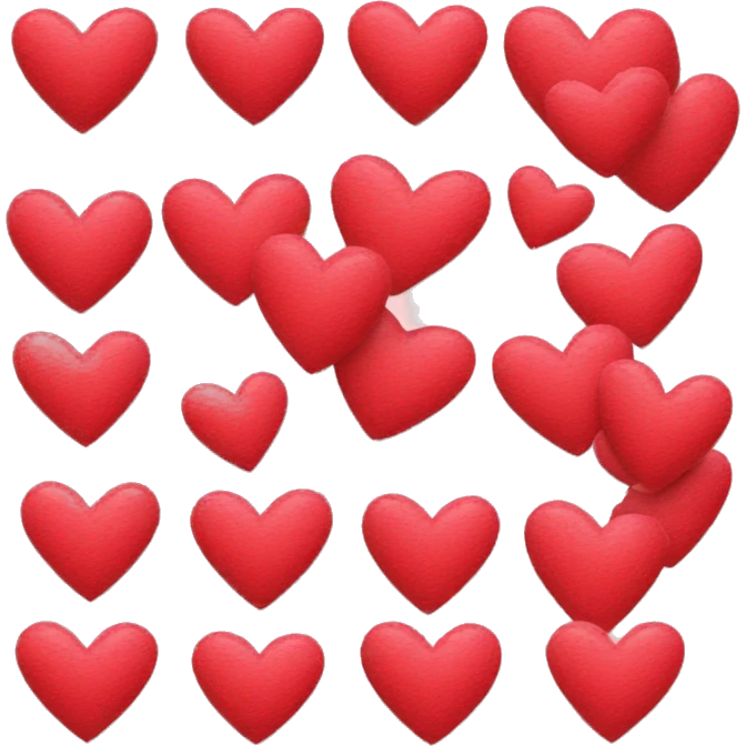 letter M made with hearts emoji